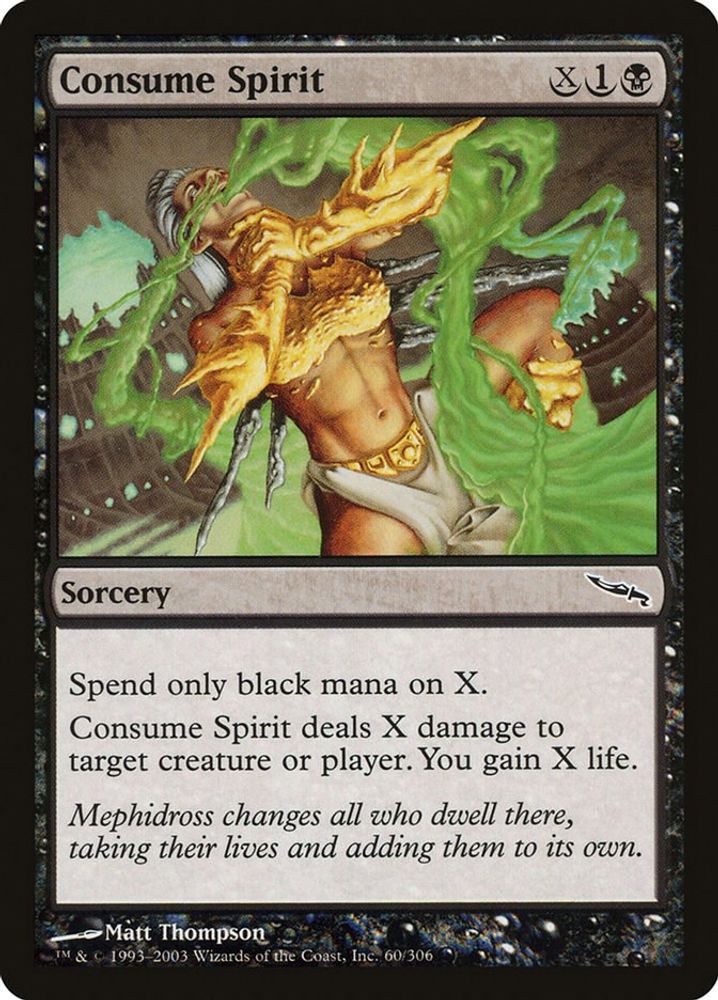 2003 Magic: The Gathering: Mirrodin (MRD) - Consume Spirit (#60, Common) (, Near Mint)