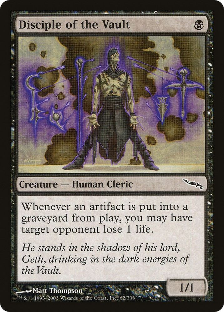 2003 Magic: The Gathering: Mirrodin (MRD) - Disciple of the Vault (#62, Common) (, Near Mint)