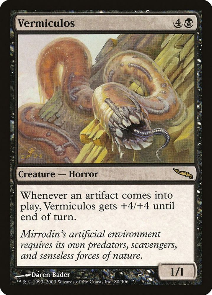 2003 Magic: The Gathering: Mirrodin (MRD) - Vermiculos (#80, Rare) (, Near Mint)