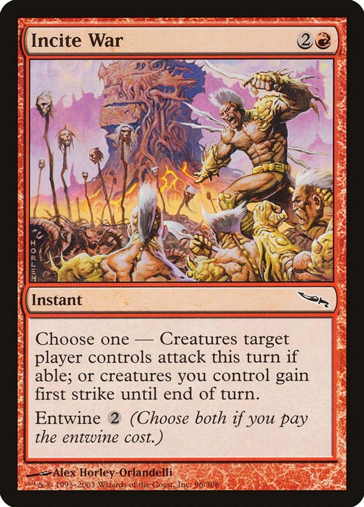 2003 Magic: The Gathering: Mirrodin (MRD) - Incite War (#96, Common) (, Near Mint)