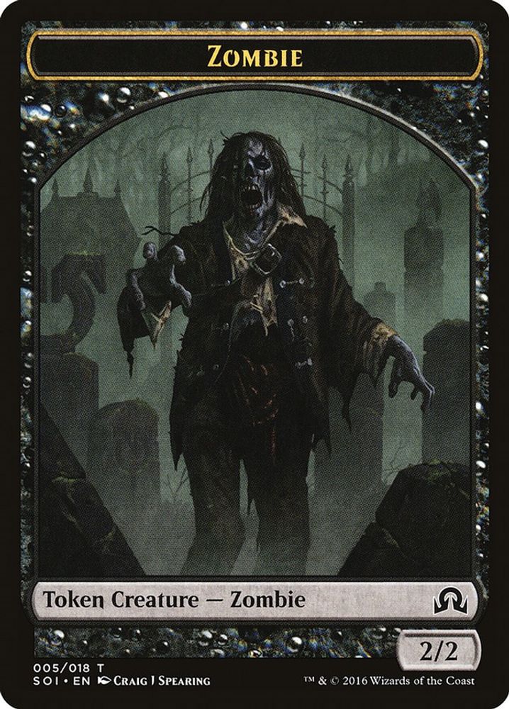 2016 Magic: The Gathering: Shadows over Innistrad (SOI) - Zombie Token (#5, T) (, Near Mint)