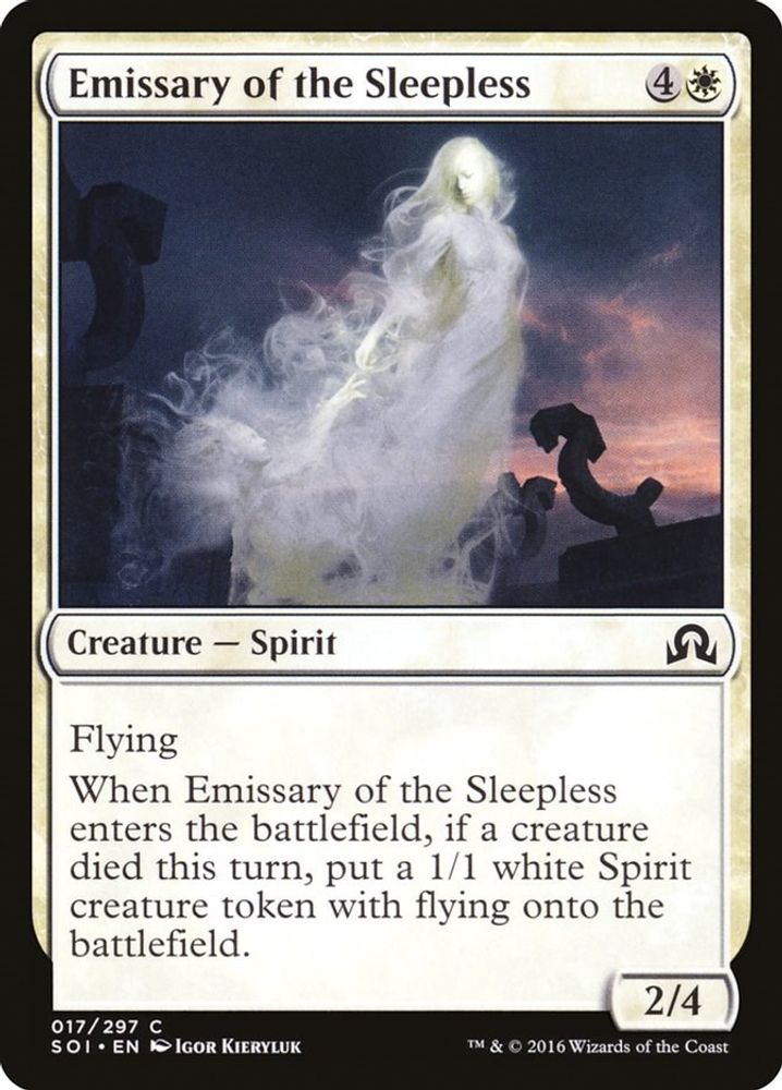 2016 Magic: The Gathering: Shadows over Innistrad (SOI) - Emissary of the Sleepless (#17, Common) (, Near Mint)