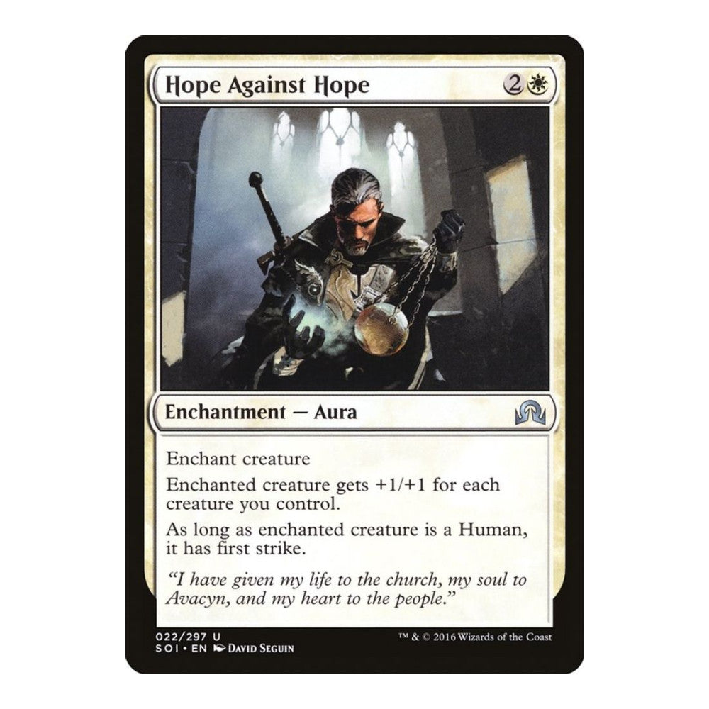 2016 Magic: The Gathering: Shadows over Innistrad (SOI) - Hope Against Hope (#22, Uncommon) (, Near Mint)