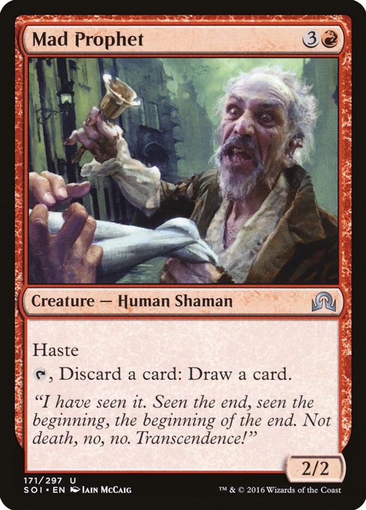 2016 Magic: The Gathering: Shadows over Innistrad (SOI) - Mad Prophet (#171, Uncommon) (, Near Mint)