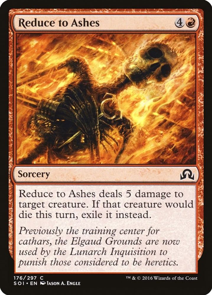 2016 Magic: The Gathering: Shadows over Innistrad (SOI) - Reduce to Ashes (#176, Common) (, Near Mint)