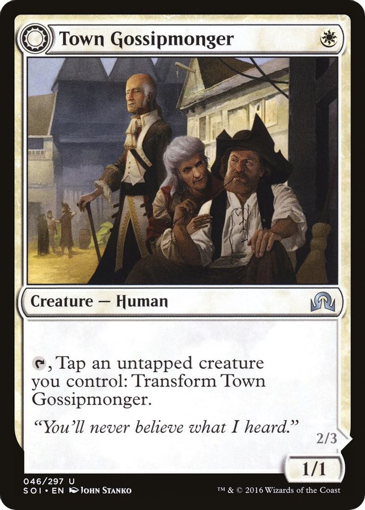2016 Magic: The Gathering: Shadows over Innistrad (SOI) - Town Gossipmonger (#46, Uncommon) (, Near Mint)