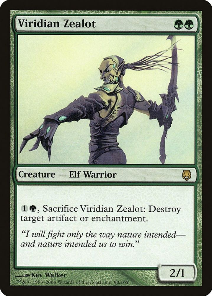 2004 Magic: The Gathering: Darksteel (DST) - Viridian Zealot (#90, Rare) (, Near Mint)