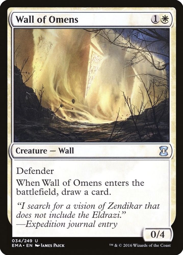 2016 Magic: The Gathering: Eternal Masters (EMA) - Wall of Omens (#34, Uncommon) (, Near Mint)