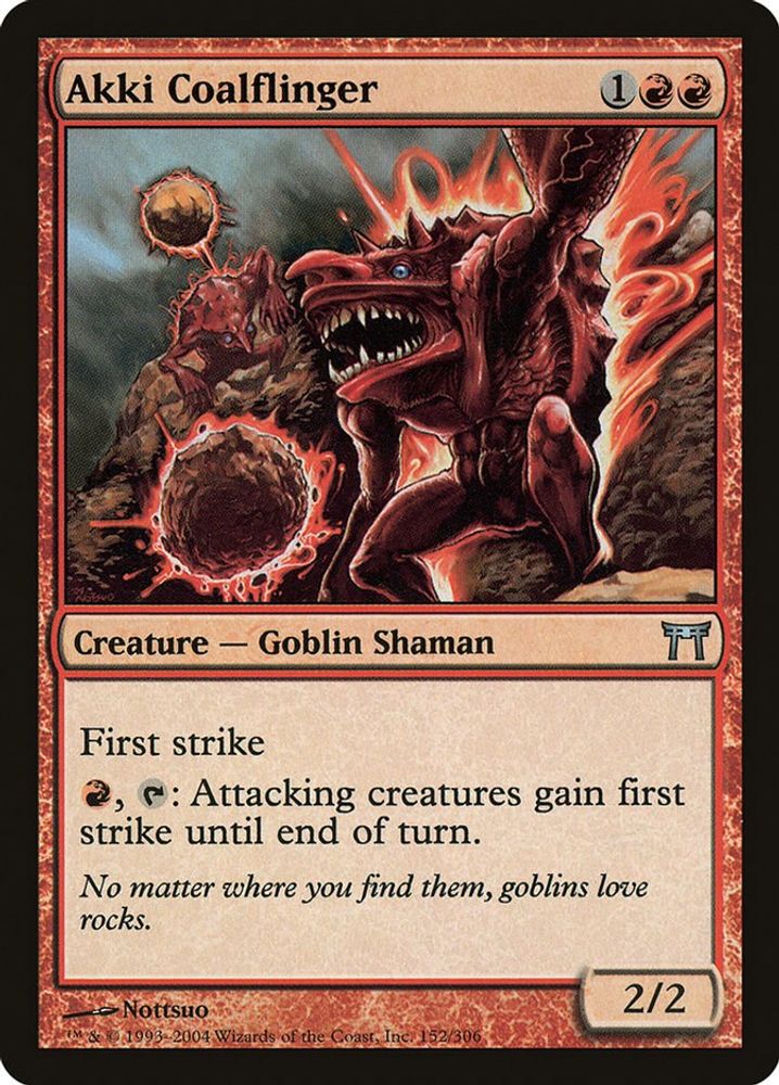 2004 Magic: The Gathering: Champions of Kamigawa (CHK) - Akki Coalflinger (#152, Uncommon) (, Near Mint)