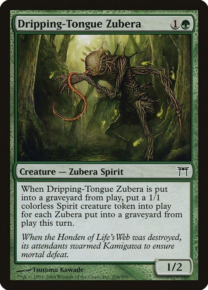 2004 Magic: The Gathering: Champions of Kamigawa (CHK) - Dripping Tongue Zubera (#206, Common) (, Near Mint)