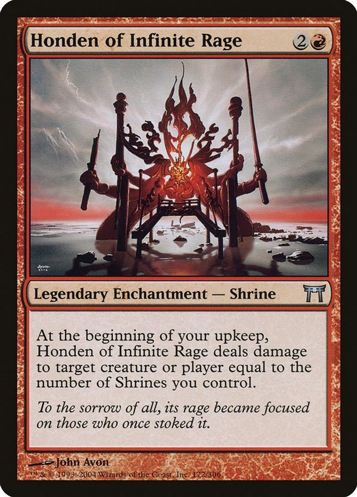 2004 Magic: The Gathering: Champions of Kamigawa (CHK) - Honden of Infinite Rage (#172, Uncommon) (, Near Mint)