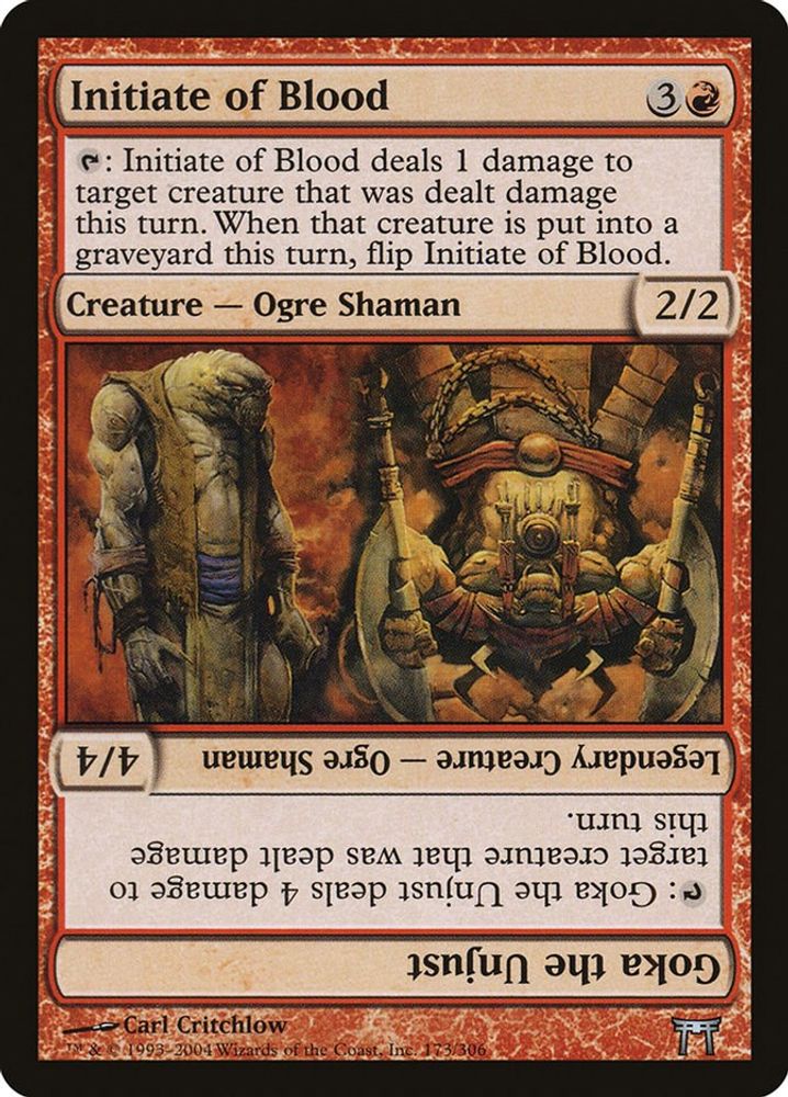 2004 Magic: The Gathering: Champions of Kamigawa (CHK) - Initiate of Blood Goka the Unjust (#173, Uncommon) (, Near Mint)