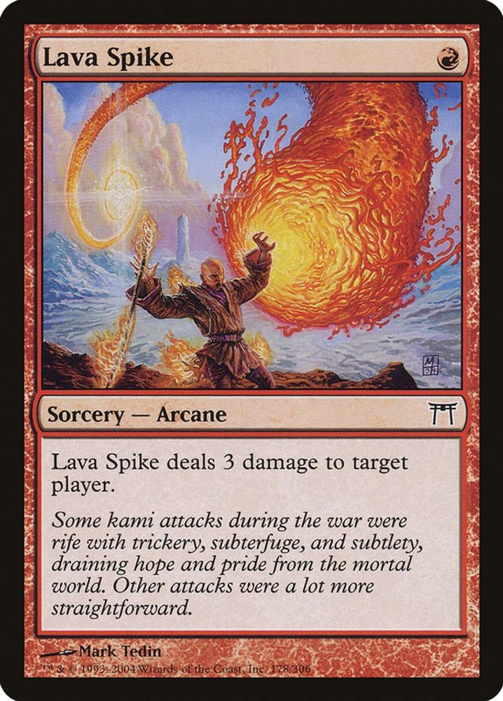 2004 Magic: The Gathering: Champions of Kamigawa (CHK) - Lava Spike (#178, Common) (, Near Mint)