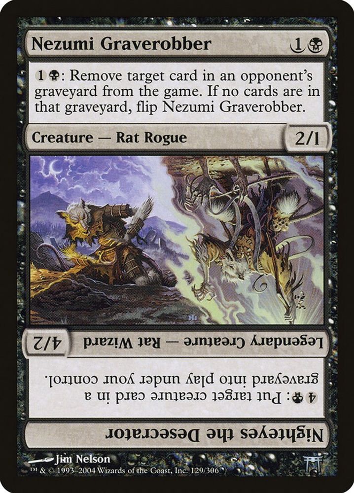 2004 Magic: The Gathering: Champions of Kamigawa (CHK) - Nezumi Graverobber Nighteyes the Desecrator (#129, Uncommon) (, Near Mint)