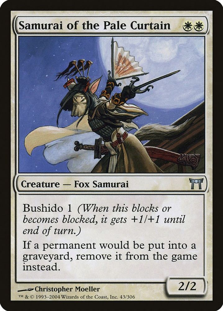 2004 Magic: The Gathering: Champions of Kamigawa (CHK) - Samurai of the Pale Curtain (#43, Uncommon) (, Near Mint)