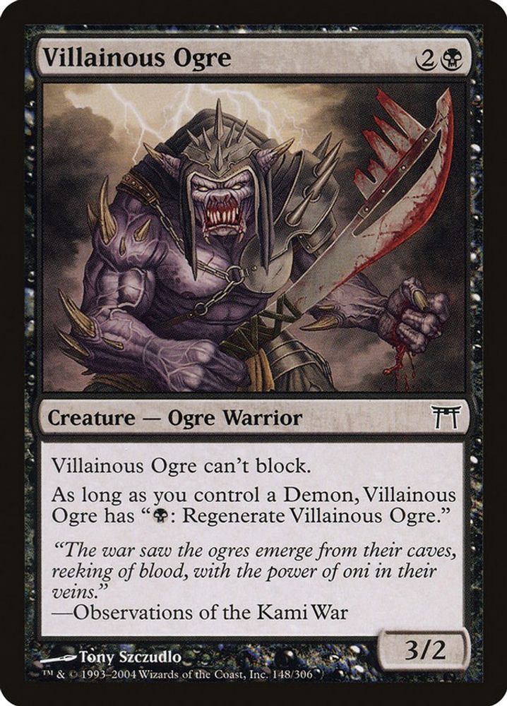 2004 Magic: The Gathering: Champions of Kamigawa (CHK) - Villainous Ogre (#148, Common) (, Near Mint)