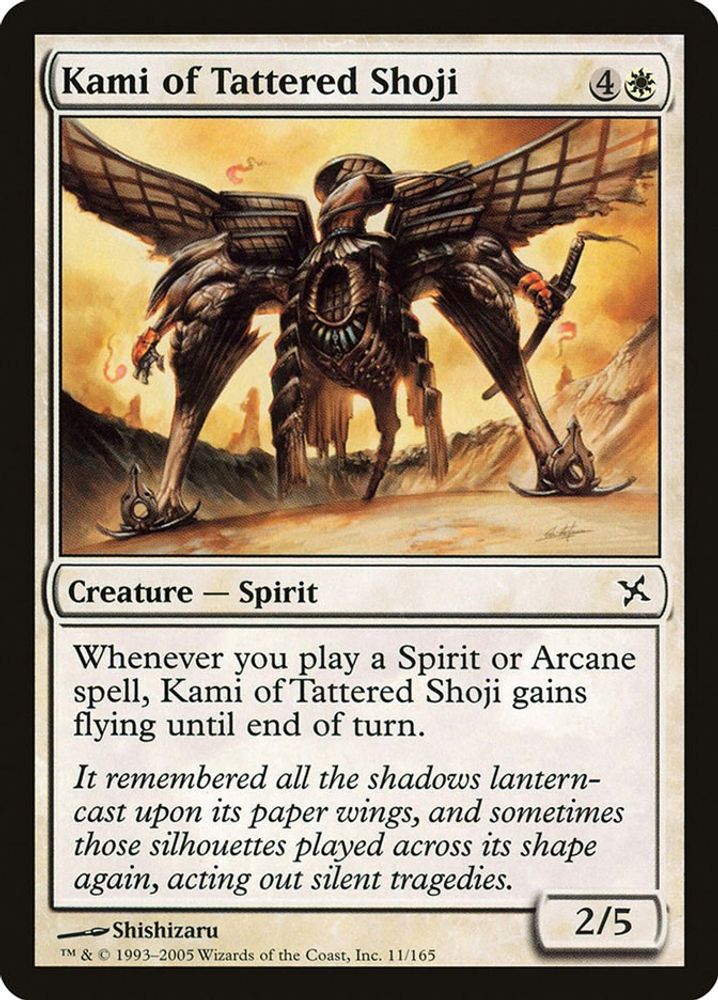 2005 Magic: The Gathering: Betrayers of Kamigawa (BOK) - Kami of Tattered Shoji (#11, Common) (, Near Mint)