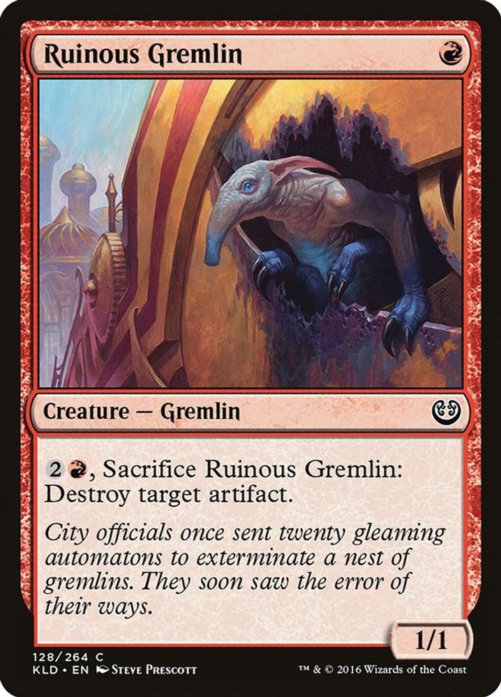 2016 Magic: The Gathering: Kaladesh (KLD) - Ruinous Gremlin (#128, Common) (, Near Mint)