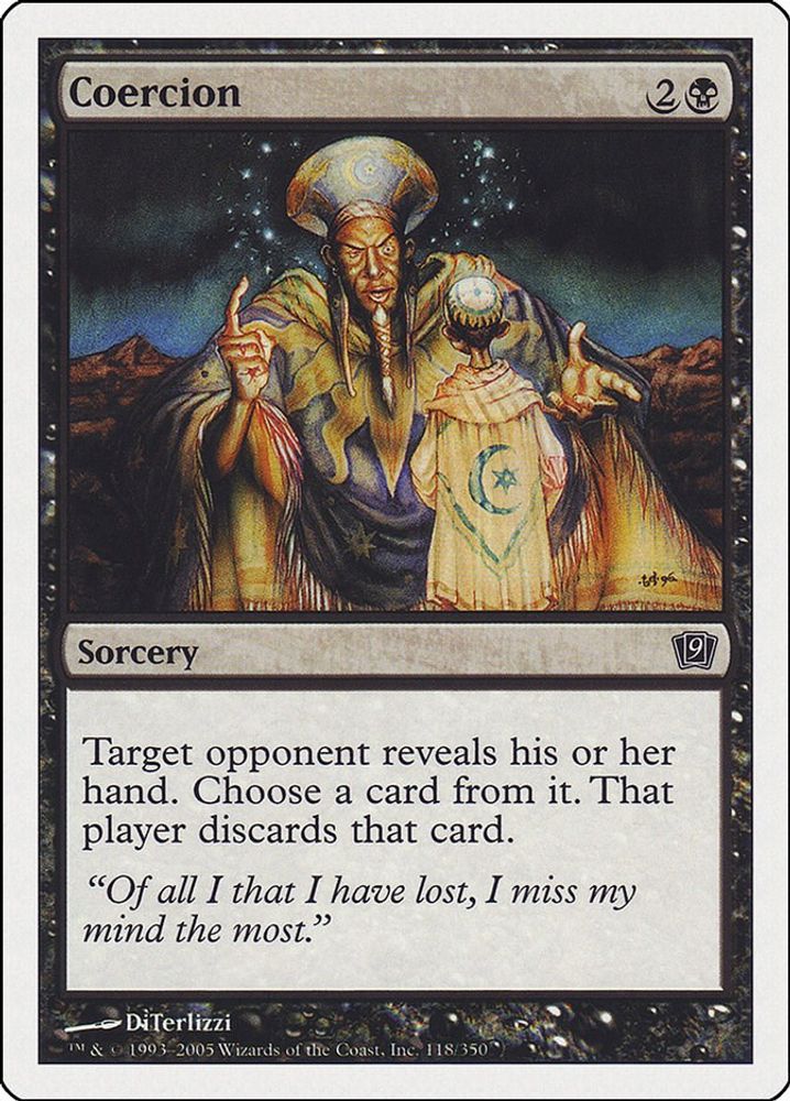 2005 Magic: The Gathering: 9th Edition (9ED) - Coercion (#118★, Common) (, Near Mint)
