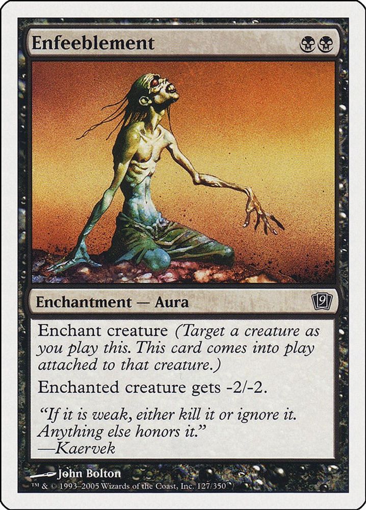 2005 Magic: The Gathering: 9th Edition (9ED) - Enfeeblement (#127★, Common) (, Near Mint)