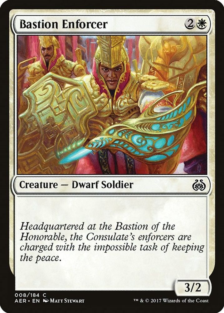 2017 Magic: The Gathering: Aether Revolt (AER) - Bastion Enforcer (#8, Common) (, Near Mint)