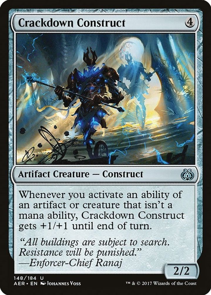 2017 Magic: The Gathering: Aether Revolt (AER) - Crackdown Construct (#148, Uncommon) (, Near Mint)