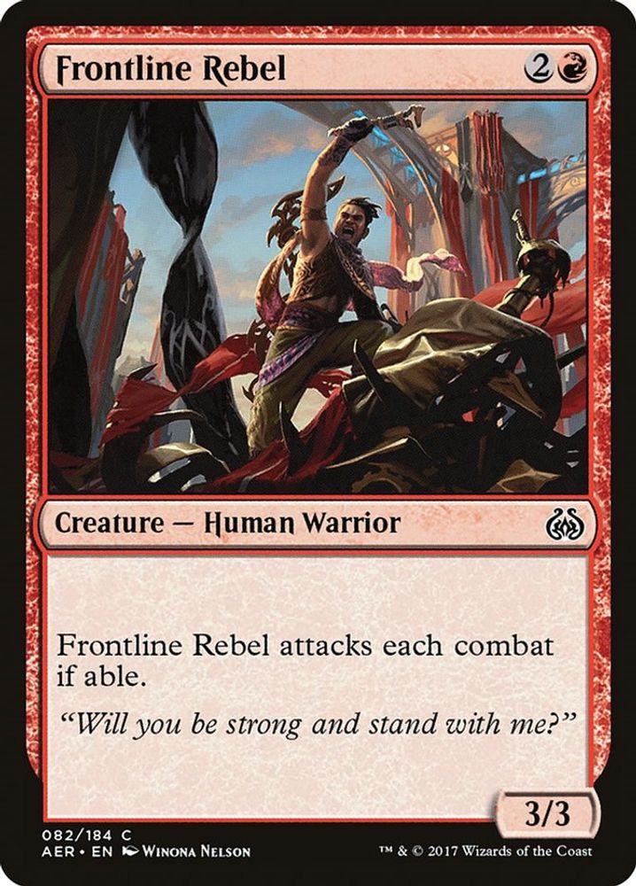 2017 Magic: The Gathering: Aether Revolt (AER) - Frontline Rebel (#82, Common) (, Near Mint)