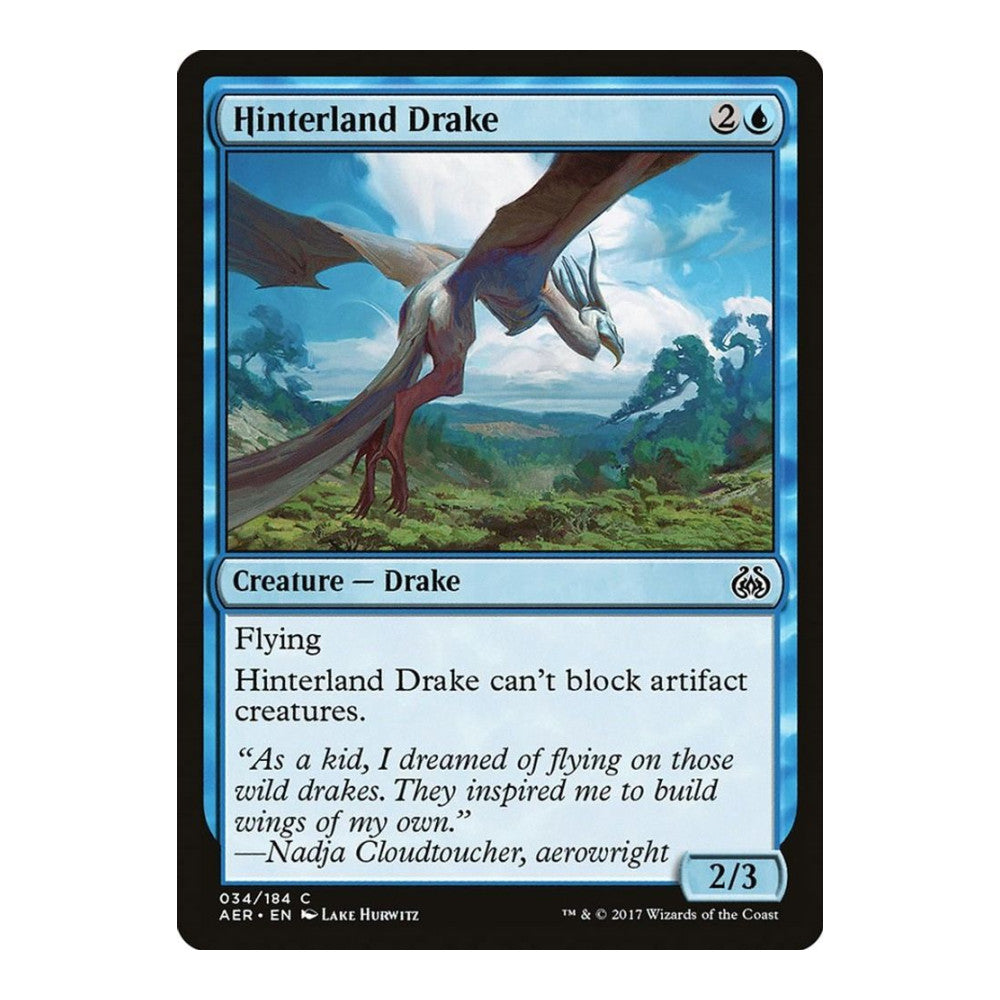 2017 Magic: The Gathering: Aether Revolt (AER) - Hinterland Drake (#34, Common) (, Near Mint)