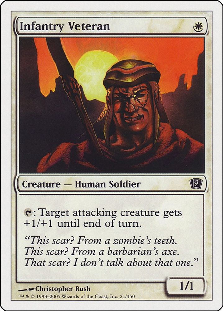 2005 Magic: The Gathering: 9th Edition (9ED) - Infantry Veteran (#21★, Common) (, Near Mint)
