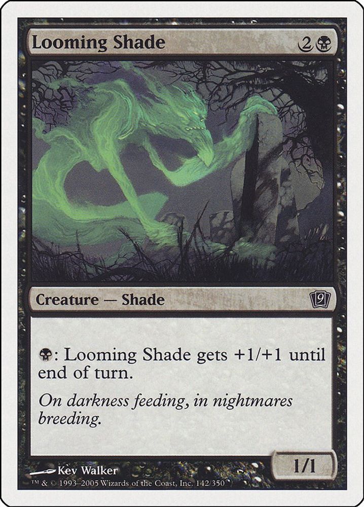 2005 Magic: The Gathering: 9th Edition (9ED) - Looming Shade (#142★, Common) (, Near Mint)