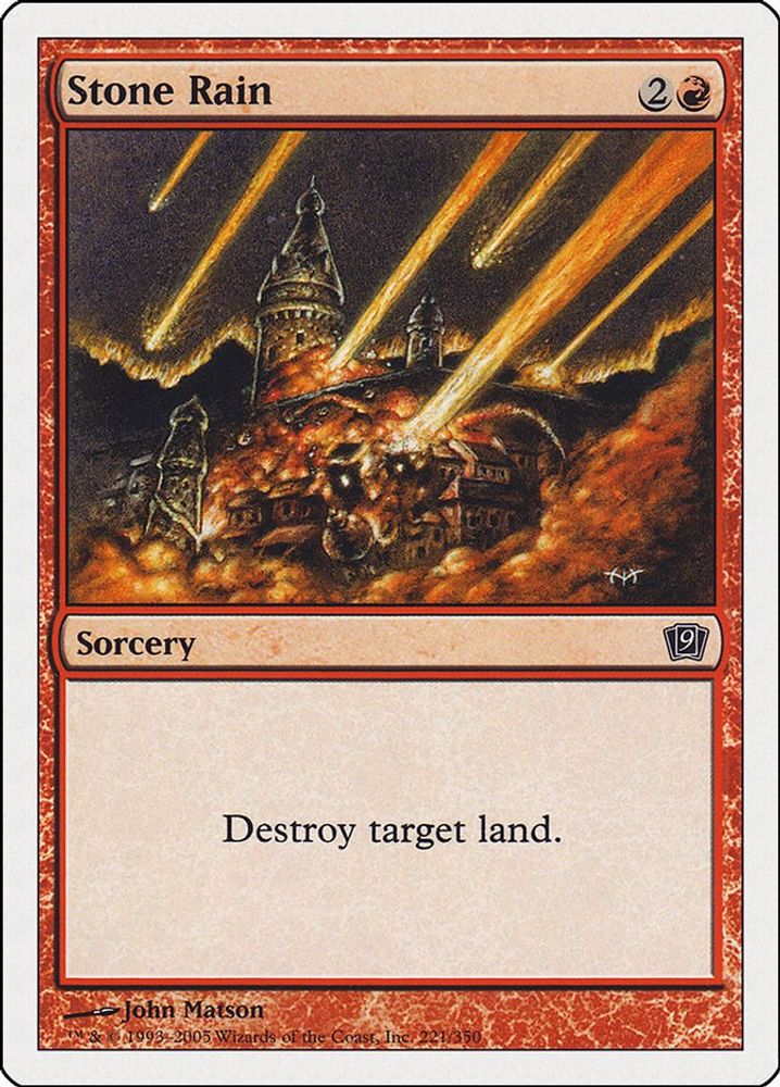 2005 Magic: The Gathering: 9th Edition (9ED) - Stone Rain (#221★, Common) (, Near Mint)