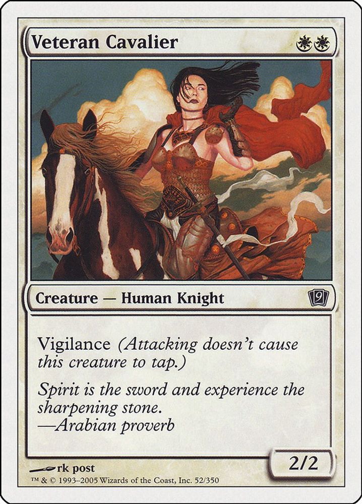2005 Magic: The Gathering: 9th Edition (9ED) - Veteran Cavalier (#52★, Common) (, Near Mint)