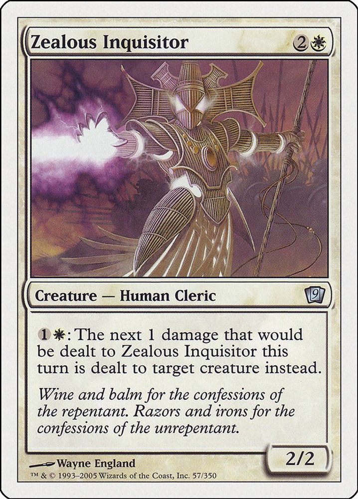 2005 Magic: The Gathering: 9th Edition (9ED) - Zealous Inquisitor (#57★, Uncommon) (, Near Mint)