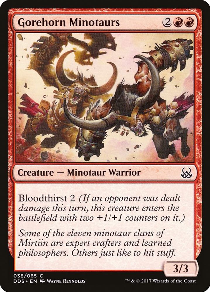 2017 Magic: The Gathering: Duel Decks: Mind vs. Might (DDS) - Gorehorn Minotaurs (#38, Common) (, Near Mint)