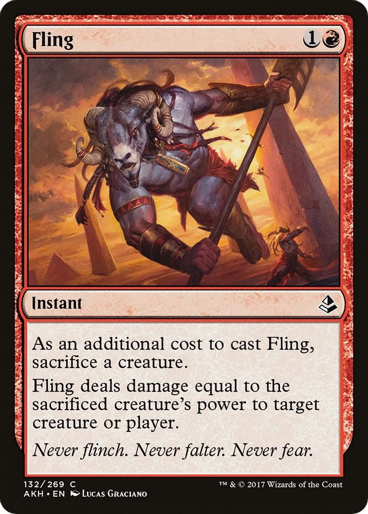 2017 Magic: The Gathering: Amonkhet (AKH) - Fling (#132, Common) (, Near Mint)