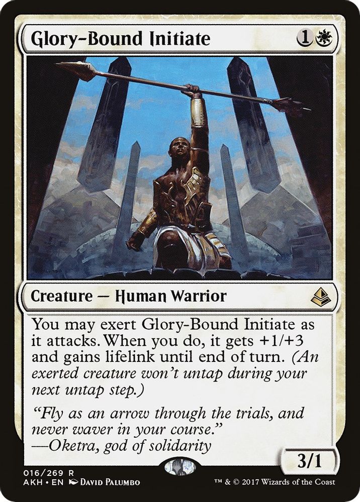 2017 Magic: The Gathering: Amonkhet (AKH) - Glory Bound Initiate (#16, Rare) (, Near Mint)