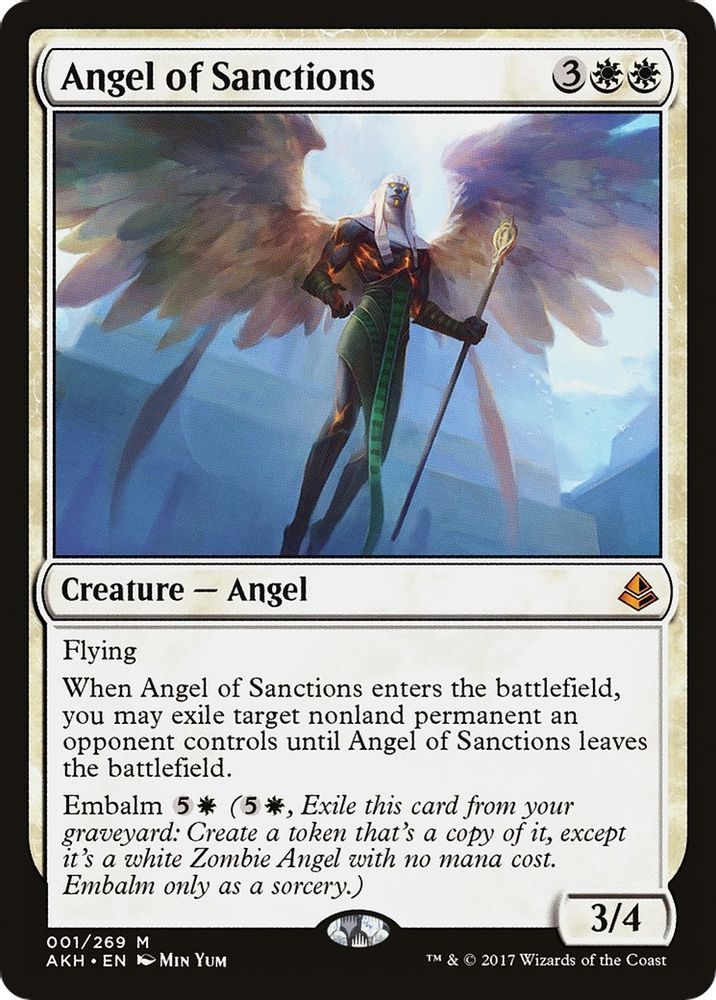 2017 Magic: The Gathering: Amonkhet (AKH) - Angel of Sanctions (#1, Mythic Rare) (, Near Mint)