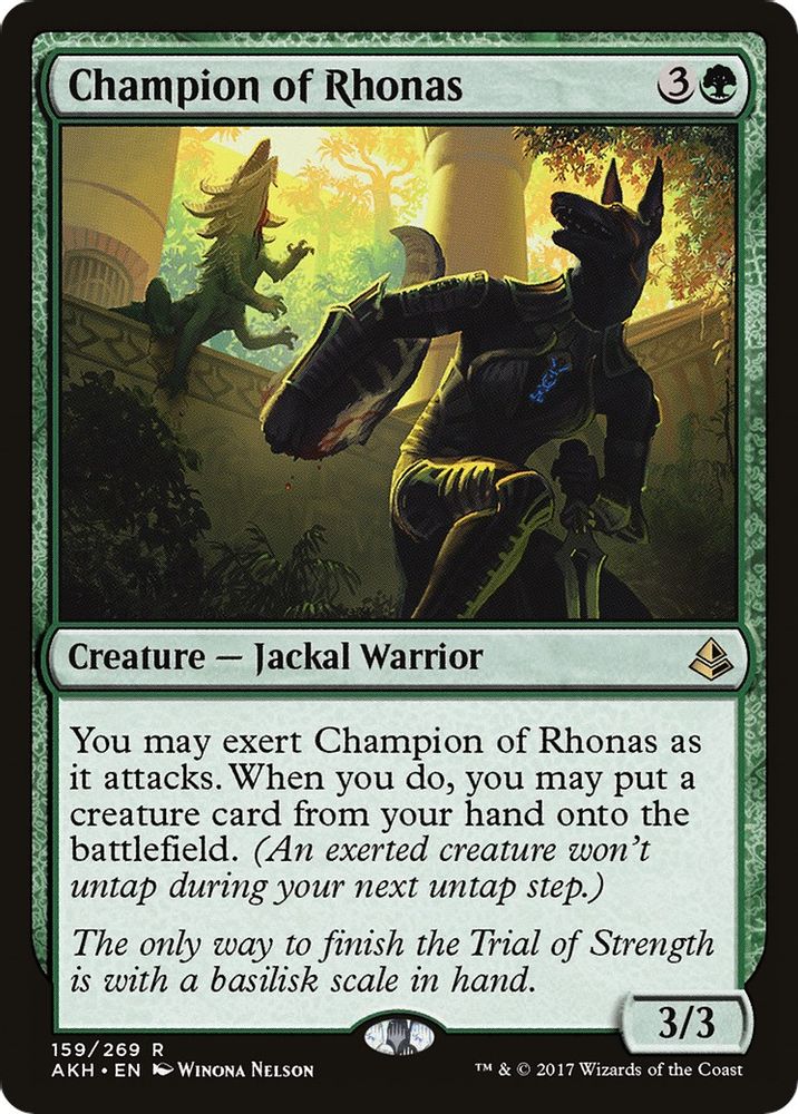 2017 Magic: The Gathering: Amonkhet (AKH) - Champion of Rhonas (#159, Rare) (, Near Mint)