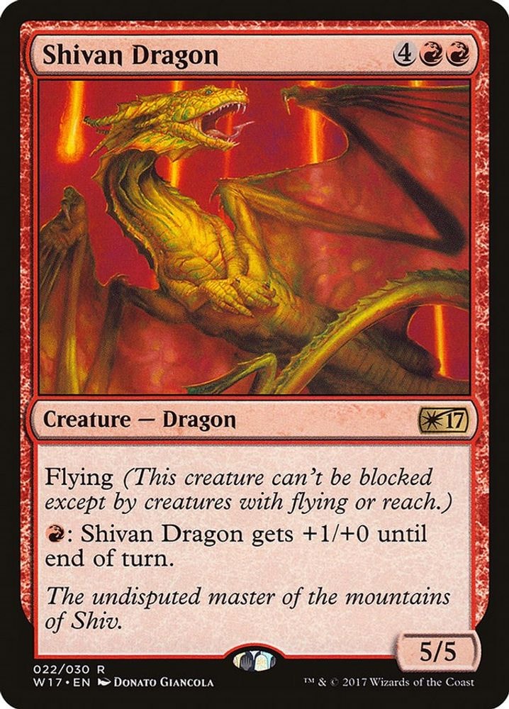 2017 Magic: The Gathering: Welcome Deck 2017 (W17) - Shivan Dragon (#22, Rare) (, Near Mint)