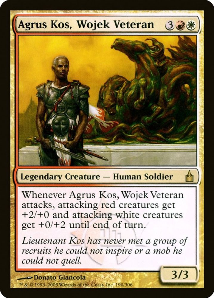 2005 Magic: The Gathering: Ravnica: City of Guilds (RAV) - Agrus Kos Wojek Veteran (#190, Rare) (, Near Mint)