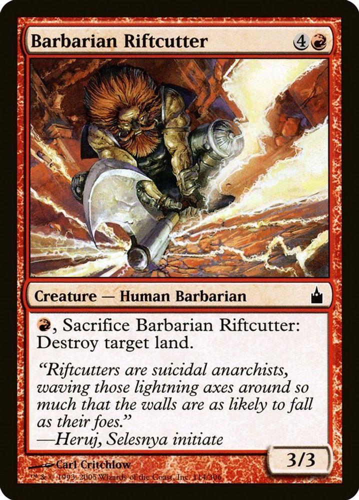 2005 Magic: The Gathering: Ravnica: City of Guilds (RAV) - Barbarian Riftcutter (#114, Common) (, Near Mint)