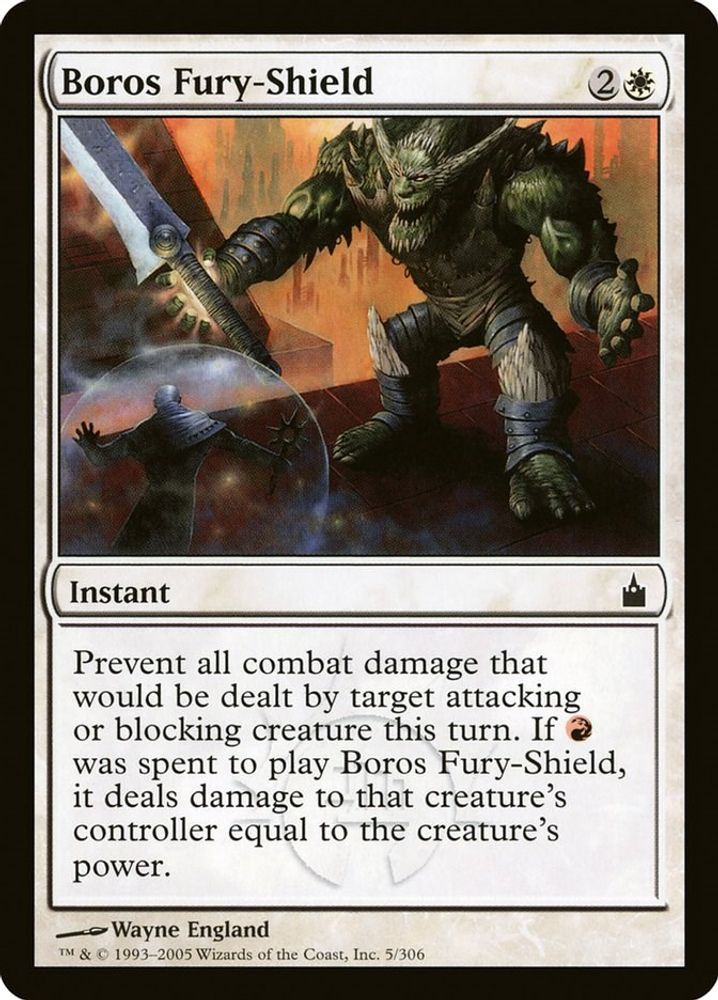 2005 Magic: The Gathering: Ravnica: City of Guilds (RAV) - Boros Fury Shield (#5, Common) (, Near Mint)