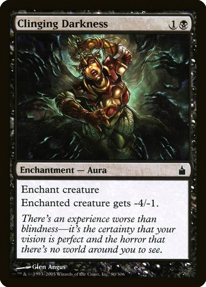 2005 Magic: The Gathering: Ravnica: City of Guilds (RAV) - Clinging Darkness (#80, Common) (, Near Mint)