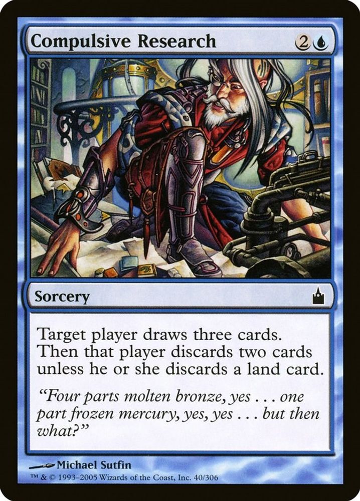 2005 Magic: The Gathering: Ravnica: City of Guilds (RAV) - Compulsive Research (#40, Common) (, Near Mint)