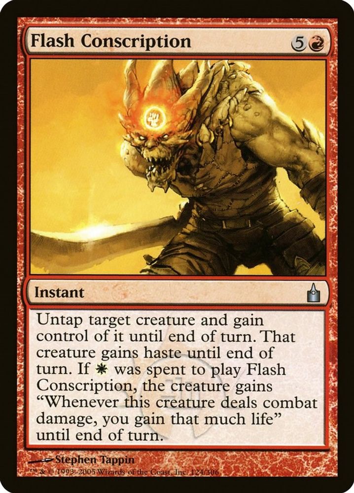 2005 Magic: The Gathering: Ravnica: City of Guilds (RAV) - Flash Conscription (#124, Uncommon) (, Near Mint)