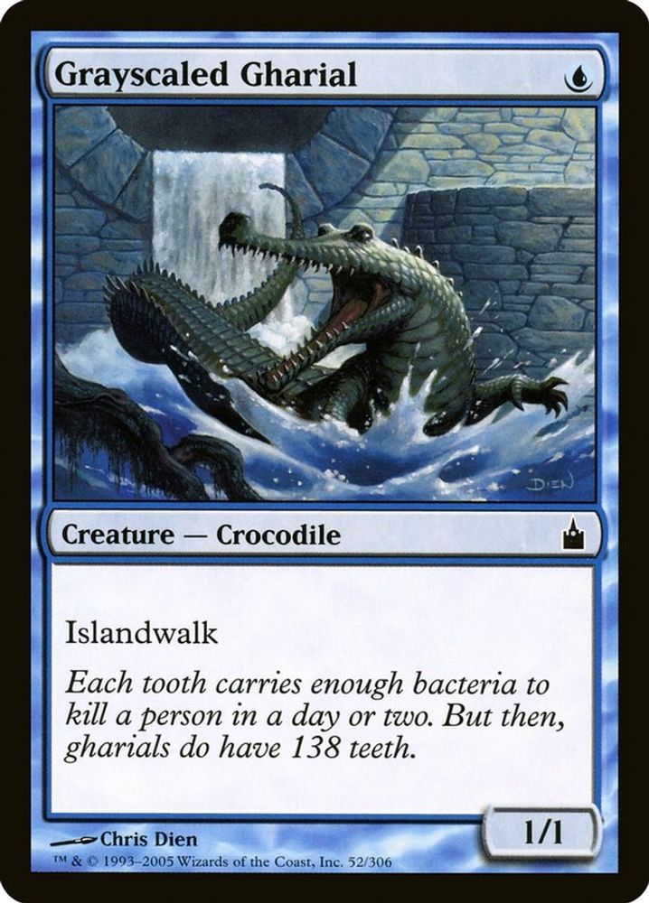 2005 Magic: The Gathering: Ravnica: City of Guilds (RAV) - Grayscaled Gharial (#52, Common) (, Near Mint)