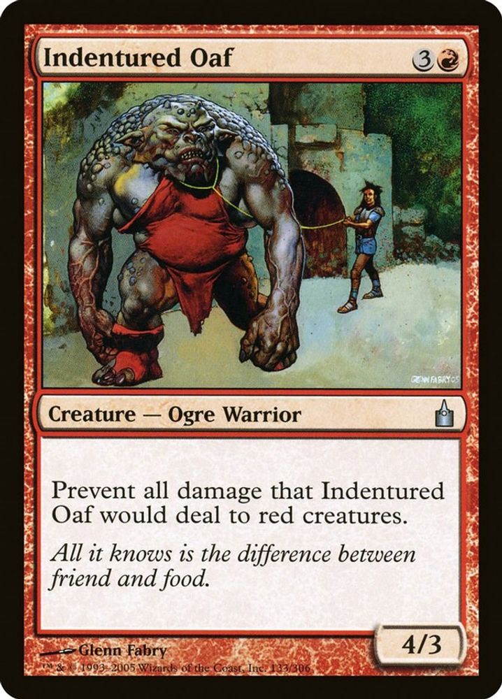 2005 Magic: The Gathering: Ravnica: City of Guilds (RAV) - Indentured Oaf (#133, Uncommon) (, Near Mint)