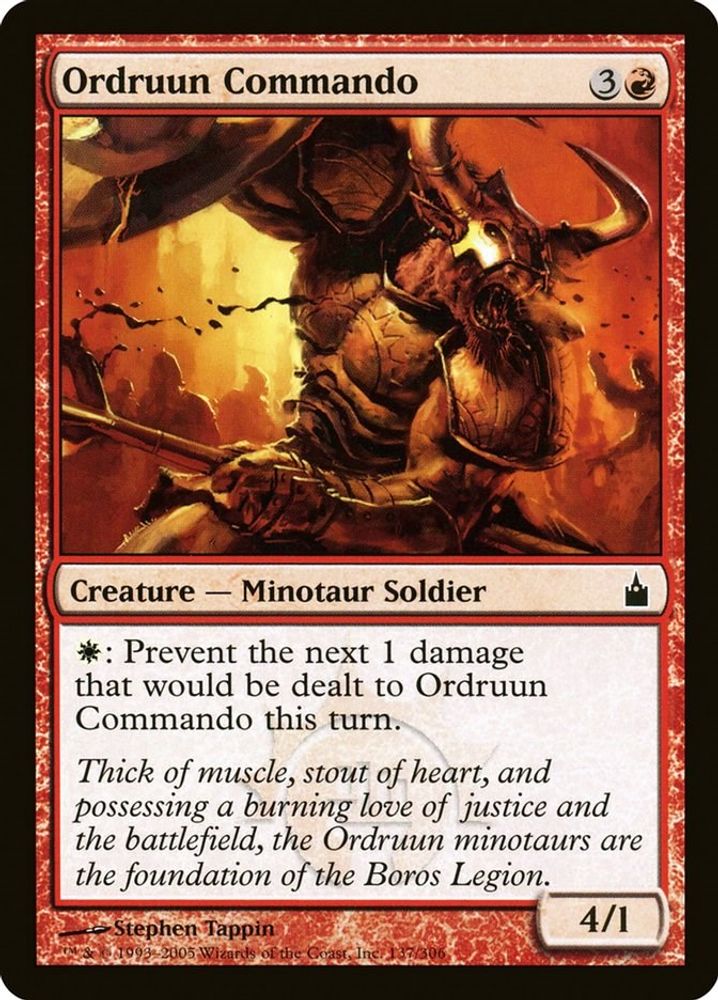 2005 Magic: The Gathering: Ravnica: City of Guilds (RAV) - Ordruun Commando (#137, Common) (, Near Mint)