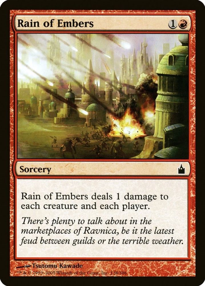 2005 Magic: The Gathering: Ravnica: City of Guilds (RAV) - Rain of Embers (#138, Common) (, Near Mint)
