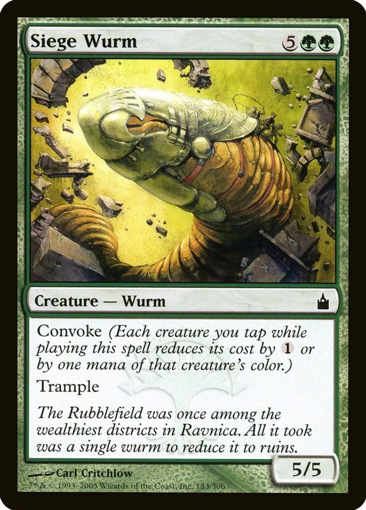2005 Magic: The Gathering: Ravnica: City of Guilds (RAV) - Siege Wurm (#183, Common) (, Near Mint)
